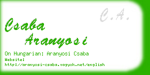 csaba aranyosi business card